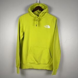 The North Face Mens Small Hoodie Green Pullover Sweatshirt Logo Front Back
